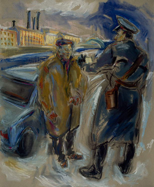 Moscow Policeman with Motorist
